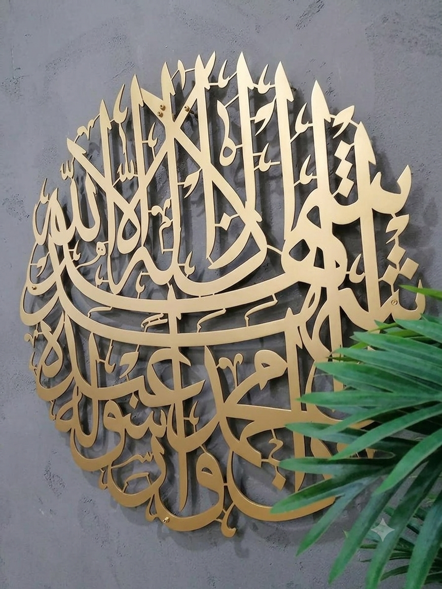 Kalima Tayyiba – Circular Calligraphy Metal Wall Art