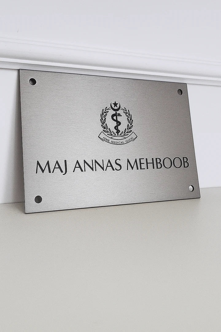 Stainless Steel Gold & Black House Plate / Sign